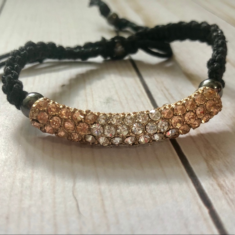 White & Rose Gold Bracelet/ Shamballa